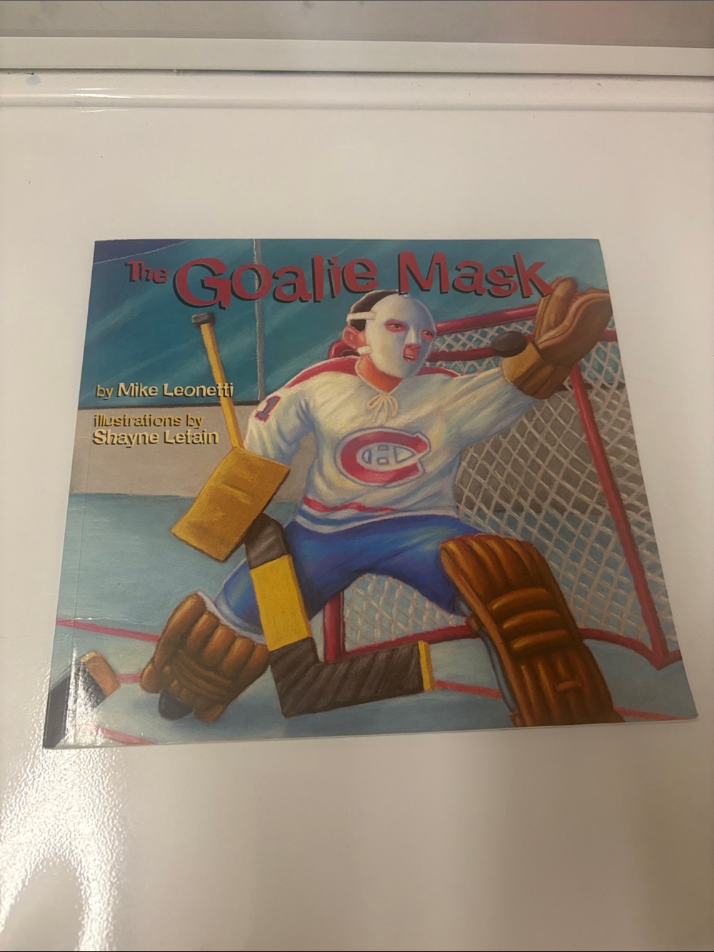 4/$20 The Goalie Mask Illustrated Book - White, Blue, Red Cover- hockey